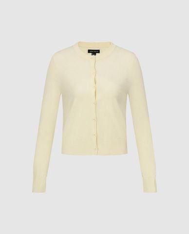  URBAN REVIVO - Áo khoác cardigan nữ cổ tròn phom ôm 