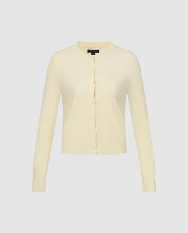  URBAN REVIVO - Áo khoác cardigan nữ cổ tròn phom ôm 