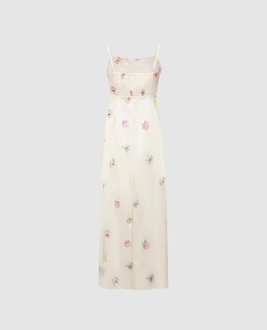  URBAN REVIVO - Đầm hai dây midi họa tiết hoa 