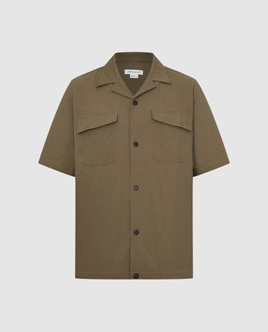  URBAN REVIVO - Áo sơ mi nam tay ngắn phối túi vuông 