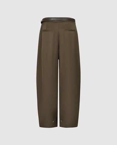  URBAN REVIVO - Quần nữ ống rộng phối thắt lưng thanh lịch 