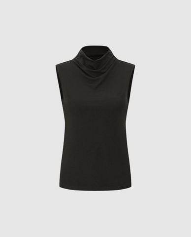  URBAN REVIVO - Áo sát nách nữ cổ cao dáng ôm 