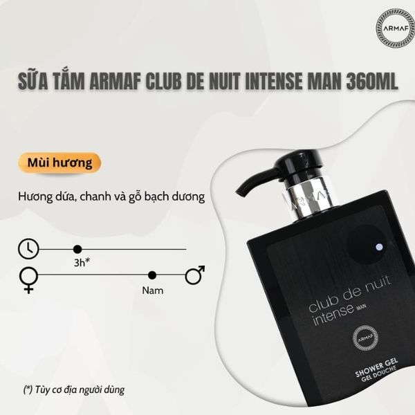 Gel tắm hương nước hoa Armaf Club De Nuit Intense Man Shower 360ml