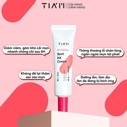 Kem Chấm Mụn Giảm Mụn Mờ Thâm Liền Sẹo Tia'm AC Fighting Spot RX Cream 30g