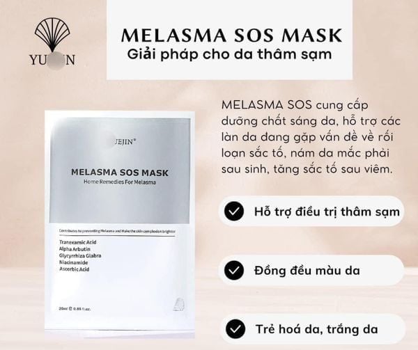 Mặt Nạ Yuejin Melasma Sos Mask Dưỡng Trắng, Mờ Thâm Nám 25ml