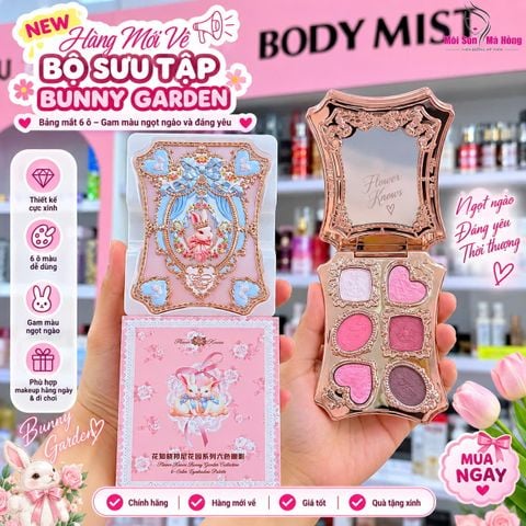 Phấn mắt 6 ô BST Bunny Graden Thỏ Flower Knows mùa xuân 2026