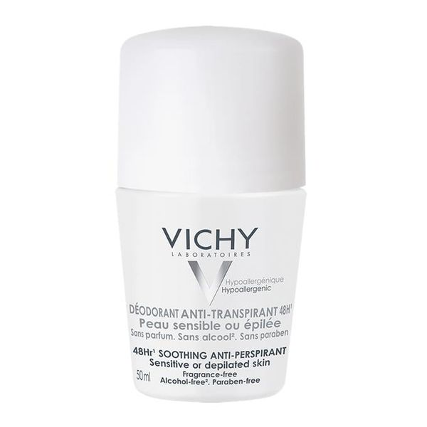 Lăn ngăn mồ hôi dịu nhẹ Vichy Antiperspirant Roll On 48hr Soothing 50ml