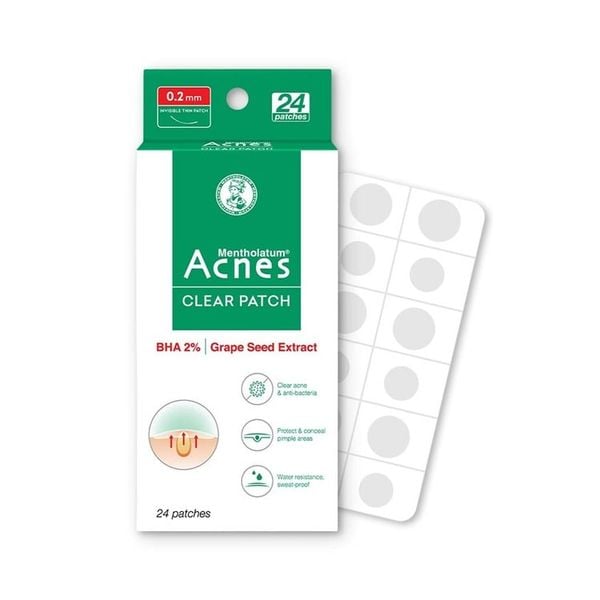 Miếng Dán Mụn Acnes Giúp Giảm Mụn Sưng Viêm 24 Miếng Clear Patch