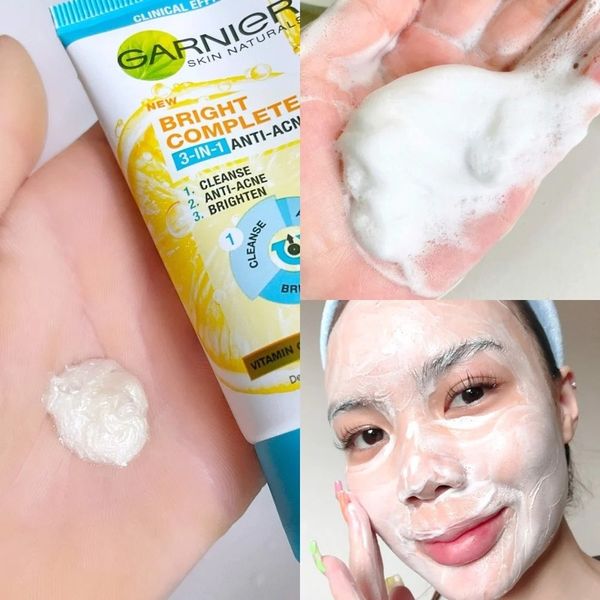 Sữa Rửa Mặt Garnier Giảm Mụn & Sáng Da 60ml Bright Complete Anti-Acne Cleansing Foam