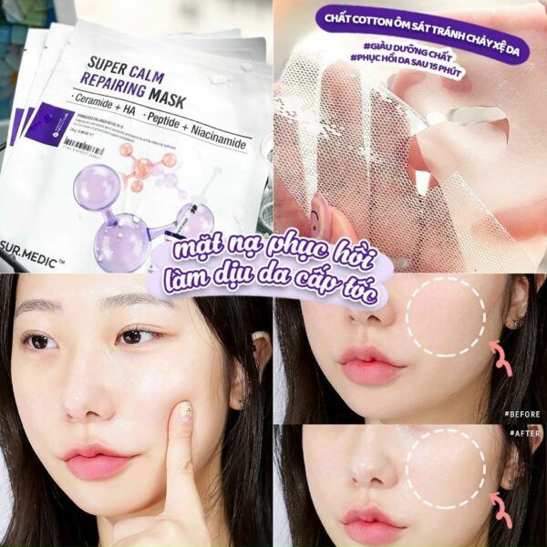 Mặt Nạ Sur.medic+ Super Calm Repairing Mask Phục Hồi, Làm Dịu Da Cấp Tốc 30g 1PCS