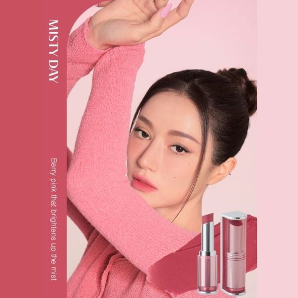 Son Thỏi 3CE Mịn Lì Misty Day - Màu Hồng Tím San Hô 4g Blur Matte Lipstick