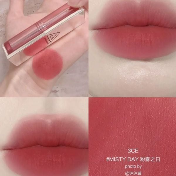 Son Thỏi 3CE Mịn Lì Misty Day - Màu Hồng Tím San Hô 4g Blur Matte Lipstick