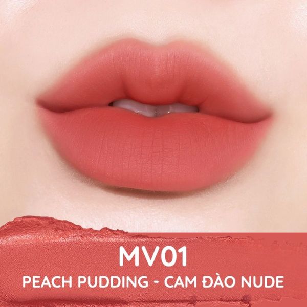 Son Kem Black Rouge MV01 Peach Pudding - Cam Đào Nude 4g