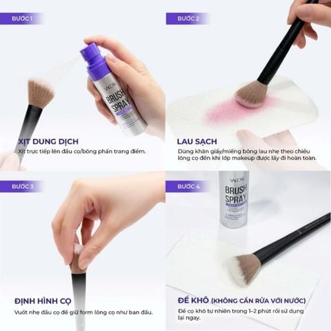 Xịt rửa cọ khô Vacosi Brush Spray Fasst Action RC05 60ml