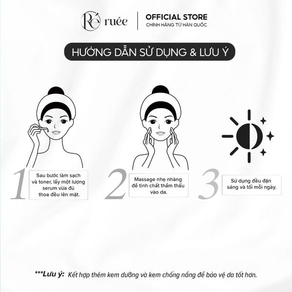 Serum Dưỡng Trắng Da RUÉE Hỗ Trợ Làm Sáng, Đều Màu Da Blanc Peau Ampoule Serum 50ml