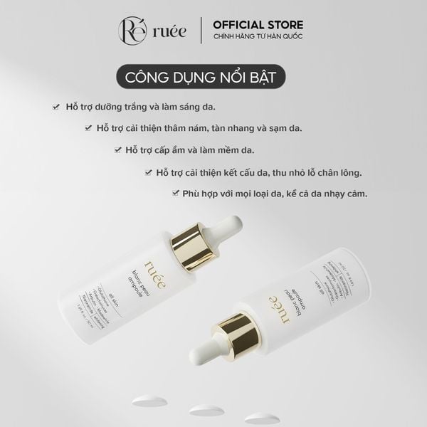 Serum Dưỡng Trắng Da RUÉE Hỗ Trợ Làm Sáng, Đều Màu Da Blanc Peau Ampoule Serum 50ml