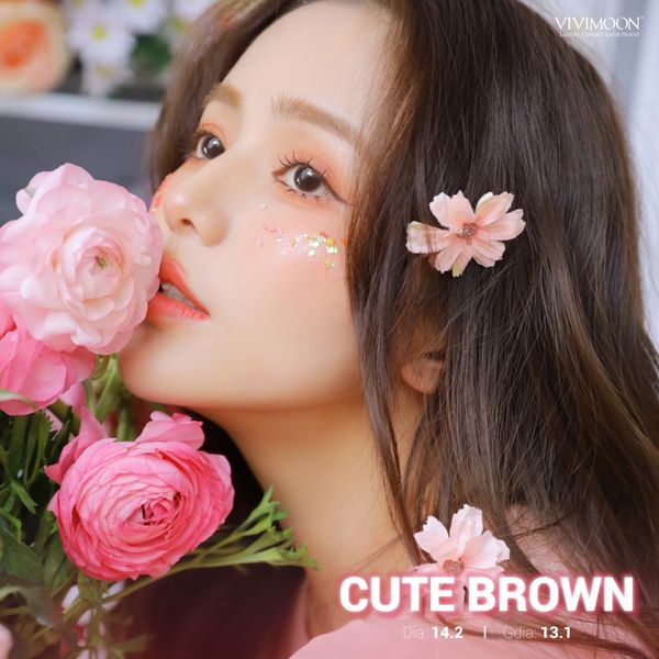 Vivimoon 1 bên Lens cho mắt thở 6 tháng Cute Brown  - 3 độ