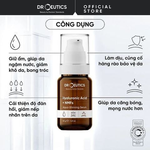 NEW Serum Drceutics Cấp Ẩm, Căng Bóng Hyaluronic Acid + NMFs Aqua-Shining 40g