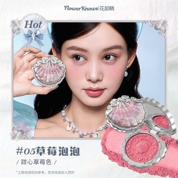 FLOWER KNOWS Shell's Jewel Collection Silk Satin Blush Má Hồng #05
