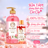 Sữa Tắm Purité Dưỡng Da Mềm Mịn Hương Hoa Hồng Rose Chai 850ml - Tặng 1 chai sữa tắm hoa anh đào