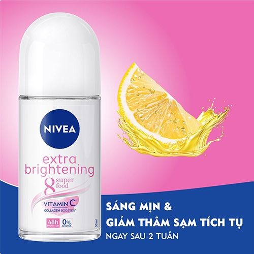 Lăn Khử Mùi Nivea Extra Brightening Sáng Mịn Tối Ưu 50ml Extra Brightening
