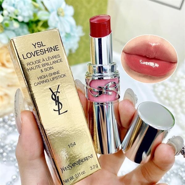 Son YSL Loveshine Wet Shine Lipstick #154 Love Berry Màu Hồng Đậm