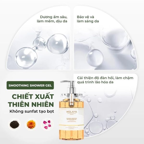 Sữa tắm trắng da cánh hoa cúc Calendula Weilaiya 450ml