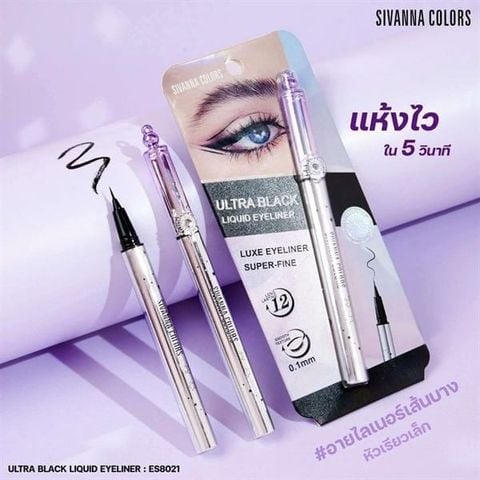 Bút kẻ mắt chống nước, lâu trôi Sivanna Utra black Liquid Eyeliner HF8201