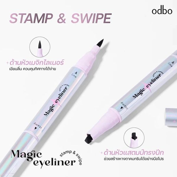 Bút kẻ mắt 2 đầu black brow Odbo  STAMP & SWIPE OD3015
