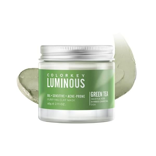 Mặt Nạ đất sét bùn khoáng Colorkey Luminous Green Tea Purifying Cleansing Clay 60g