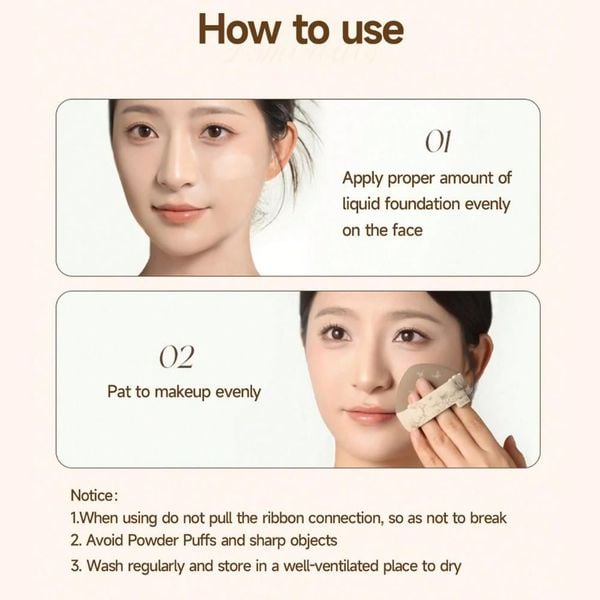 Bông Phấn Nền Amortals Artist Garden Series Foundation Puff Soft – Dáng Giọt Nước (Kèm 1 Hộp Đựng Bông Mút)