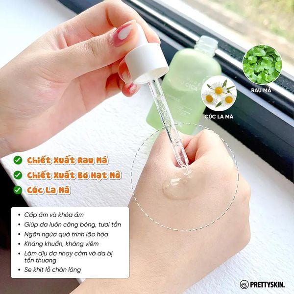 Tinh Chất PrettySkin The Pure Jeju Cica 80 Ampoule Chiết Xuất Rau Má 50ml