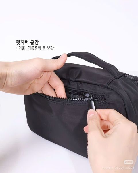 PICCASSO Túi đựng cọ trang điểm xách tay màu đen chống thấm nước