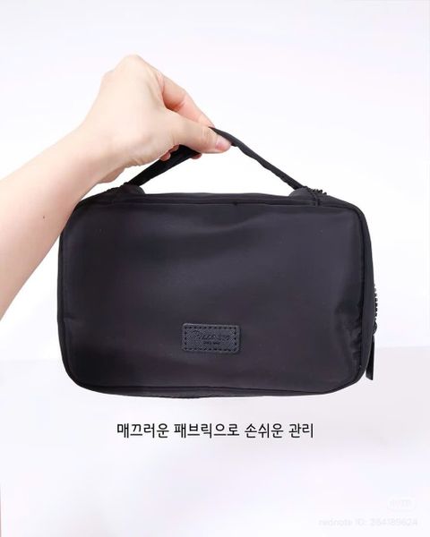 PICCASSO Túi đựng cọ trang điểm xách tay màu đen chống thấm nước