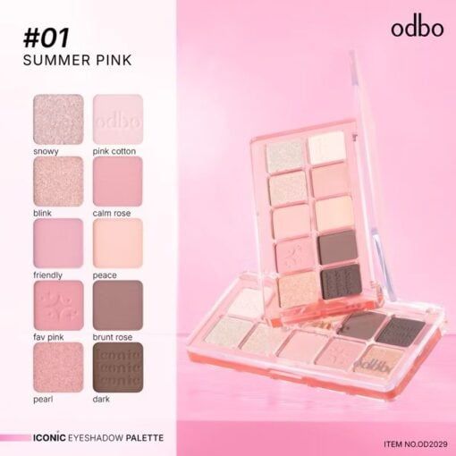 Bảng Phấn Mắt 10 Ô Odbo Iconic Eyeshadow Palette 7g