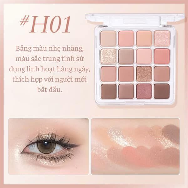 HOLD LIVE Bảng Phấn Mắt 16 ô Sunset Magic Eyeshadow Tray #H01