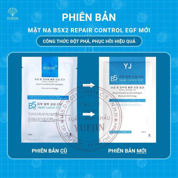 (CÔNG TY) Mặt Nạ Yuejin B5x2 Repair Control EGF Dưỡng Ẩm Phục Hồi Da 25ml