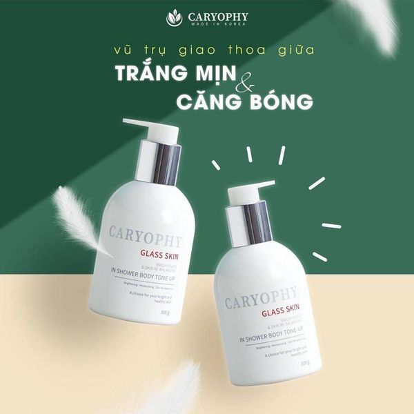 Kem Dưỡng Caryophy Hỗ Trợ Sáng Da, Nâng Tông Cơ Thể 300g Glass Skin In Shower Body Tone Up