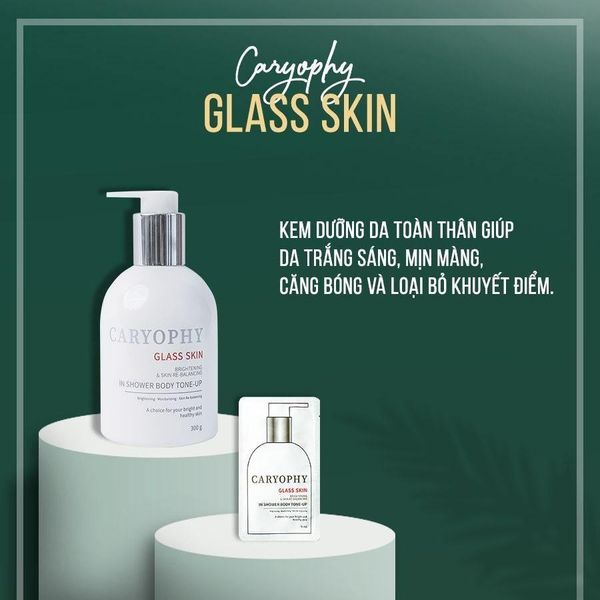Kem Dưỡng Caryophy Hỗ Trợ Sáng Da, Nâng Tông Cơ Thể 300g Glass Skin In Shower Body Tone Up