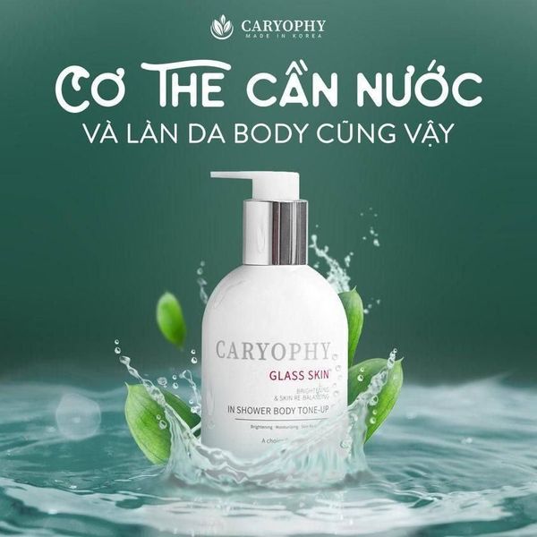 Kem Dưỡng Caryophy Hỗ Trợ Sáng Da, Nâng Tông Cơ Thể 300g Glass Skin In Shower Body Tone Up