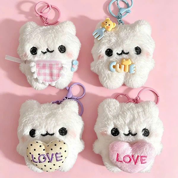 Móc khóa gấu trắng love