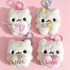 Móc khóa gấu trắng love