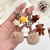 Móc khóa gấu cục lông nâu