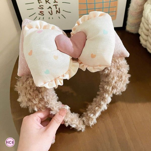 Cài tóc lông cừu nơ Tai Cáo