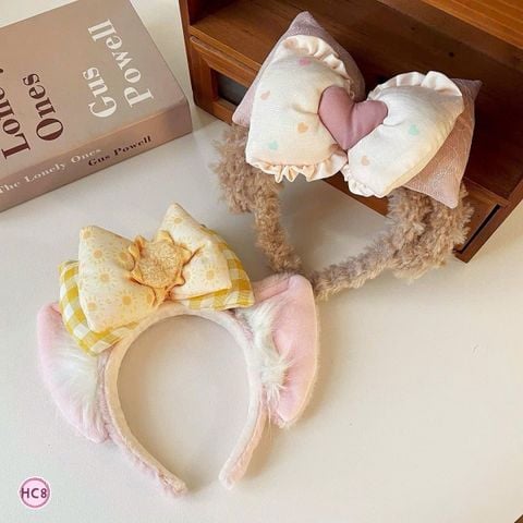 Cài tóc lông cừu nơ Tai Cáo