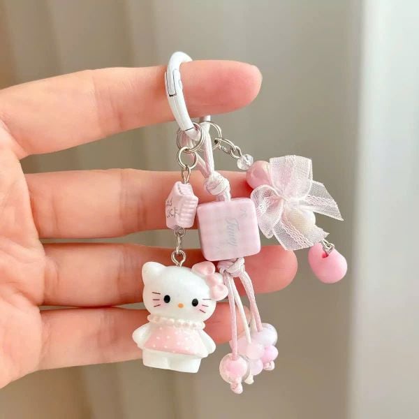 Móc khóa dây kitty good luck