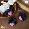 Scrunchies xanh than tim hồng S24