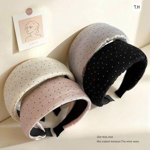 Cài bện chấm bi bảng to