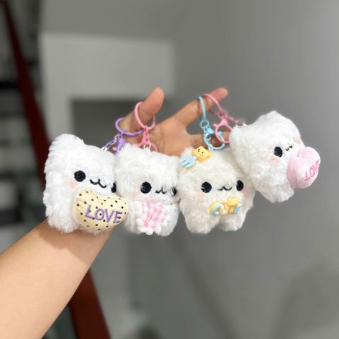 Móc khóa gấu trắng love