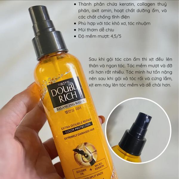 Nước Xịt Dưỡng Tóc Double Rich Chuyên Sâu Cho Tóc Nhuộm 120ml Balancing Water Extra Double Repair Color Protection